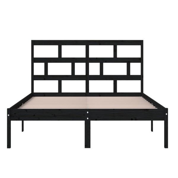 Estructura de cama de madera maciza de pino negro 140x200 cm