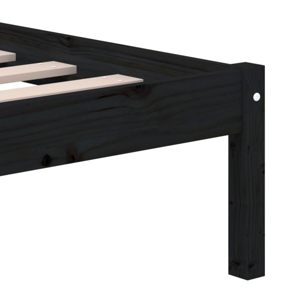 Estructura de cama de madera maciza de pino negro 140x200 cm