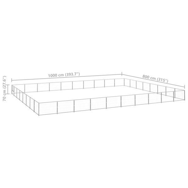 Perrera plateada 80 m² acero