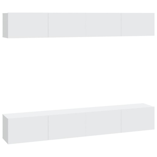 Muebles de TV 4 piezas blanco 100x30x30 cm