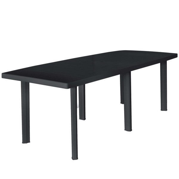 Conjunto de comedor de jardín 9 piezas plástico gris antracita