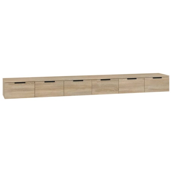 Armarios de pared 2 uds contrachapada roble Sonoma 102x30x20 cm