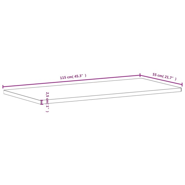 Tablero de banco de trabajo madera maciza de haya 115x55x2,5 cm