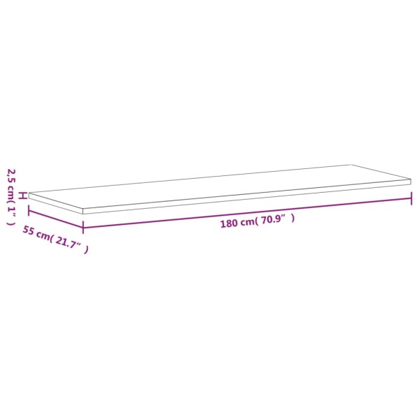 Tablero de banco de trabajo madera maciza de haya 180x55x2,5 cm