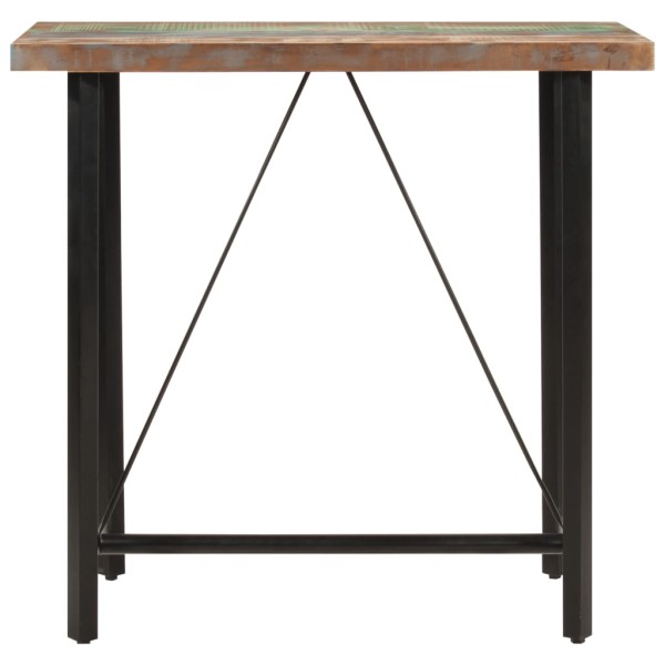 Mesa alta de hierro y madera maciza reciclada 110x55x107 cm