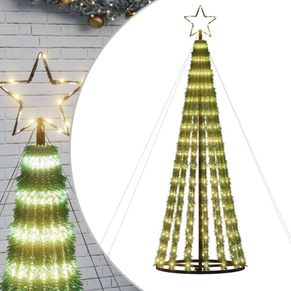 Árbol de Navidad cono de luz 275 LEDs blanco cálido 180 cm