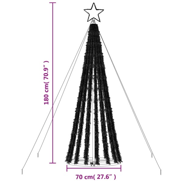 Árbol de Navidad cono de luz 275 LEDs blanco cálido 180 cm