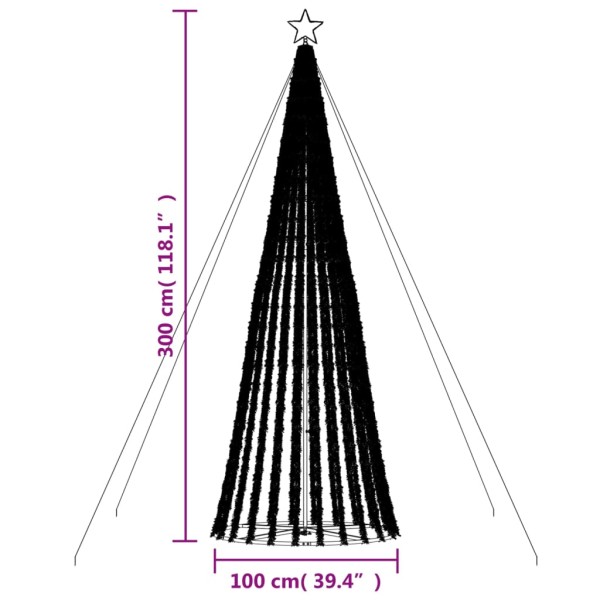 Árbol de Navidad cono de luz 688 LEDs azul 300 cm