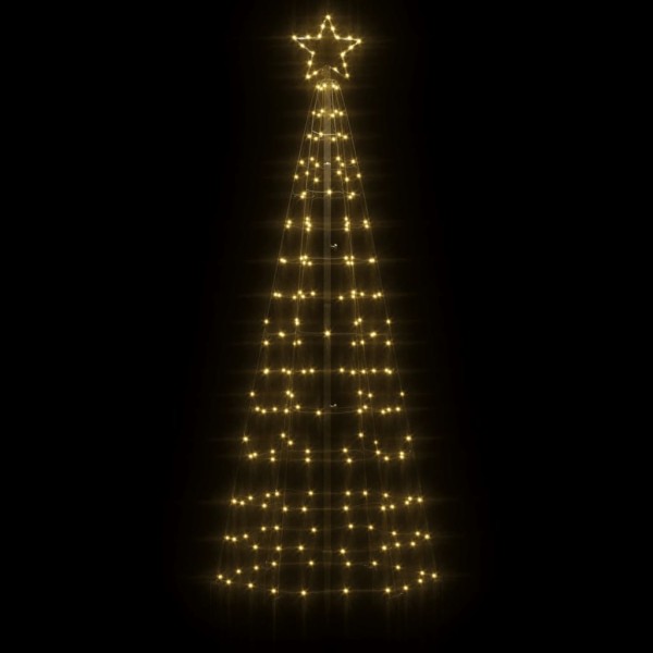 Árbol de Navidad cono con estacas 220 LEDs blanco cálido 180 cm