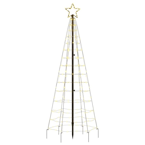 Árbol de Navidad cono con estacas 220 LEDs blanco cálido 180 cm