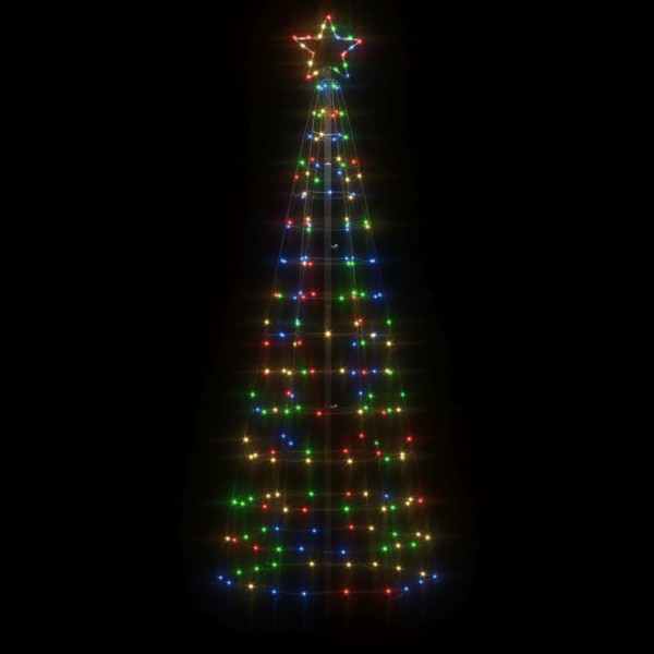 Árbol de Navidad cono con estacas 220 LEDs de colores 180 cm