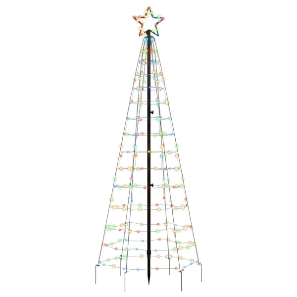 Árbol de Navidad cono con estacas 220 LEDs de colores 180 cm