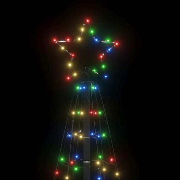 Árbol de Navidad cono con estacas 220 LEDs de colores 180 cm