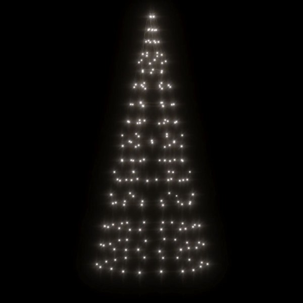 Árbol de Navidad en asta de bandera 200 LED blanco frío 180 cm