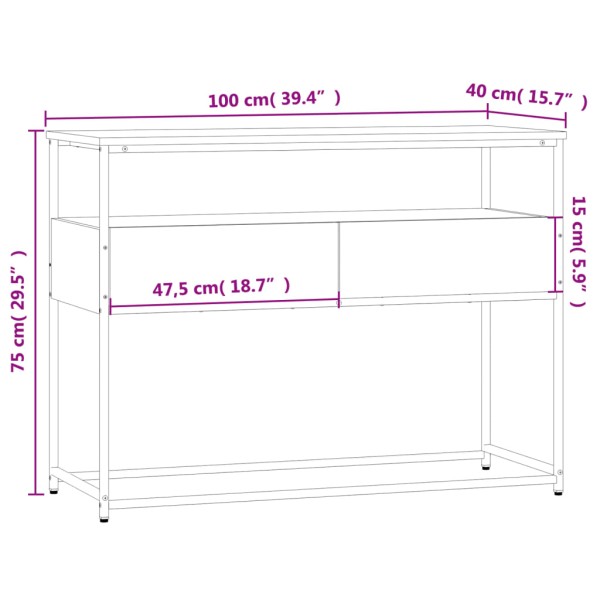 Mesa consola madera de ingeniería roble Sonoma 100x40x75 cm