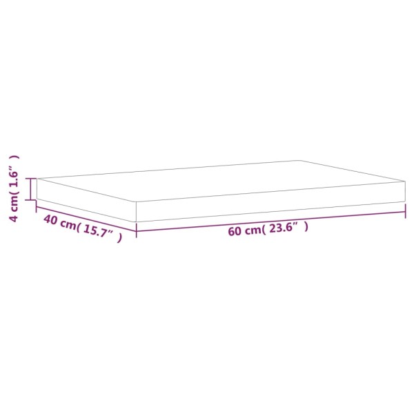 Tablero rectangular de madera maciza de haya 60x40x4 cm