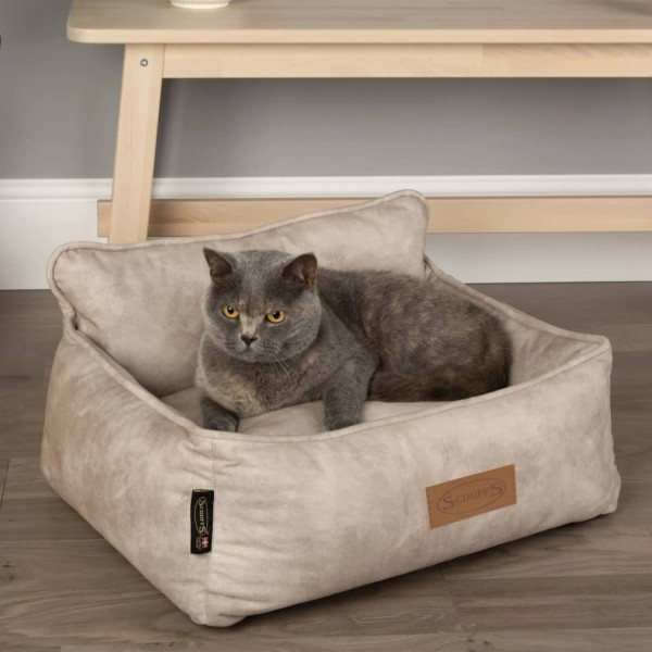 Scruffs & Tramps Cama para perros Kensington crema tamaño M 60x50 cm