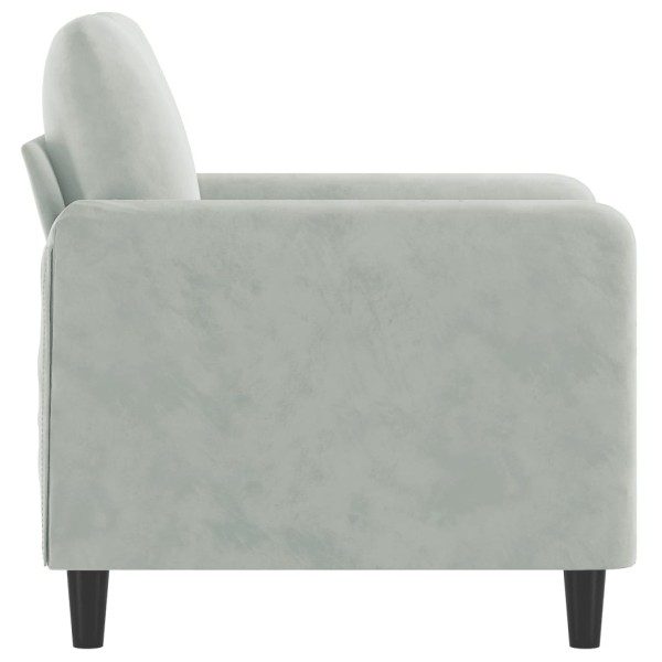 Sillón de terciopelo gris claro 60 cm