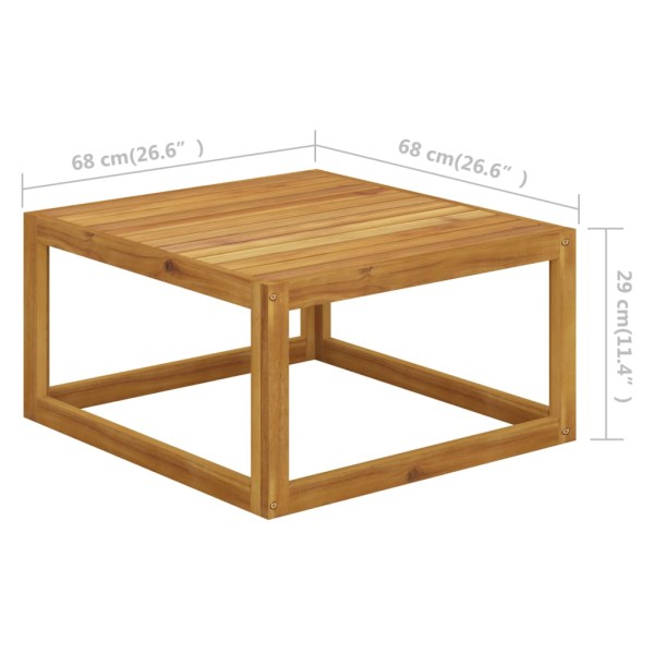 Reposapiés con cojín gris oscuro madera maciza de acacia