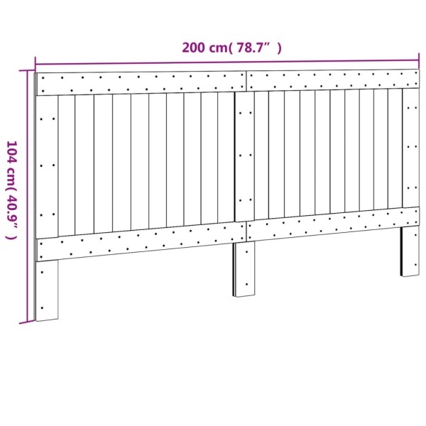 Cabecero de madera maciza de pino 200x104 cm