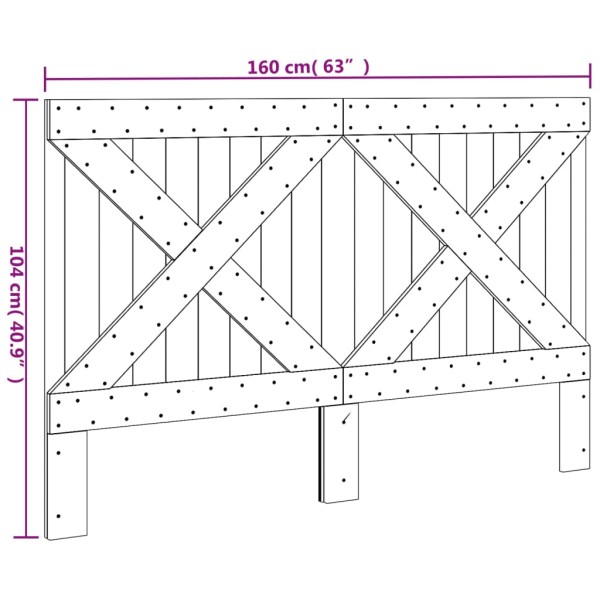 Cabecero de madera maciza de pino 160x104 cm