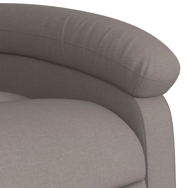 Sillón reclinable de tela gris taupe