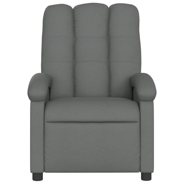 Sillón de masaje reclinable de tela gris oscuro