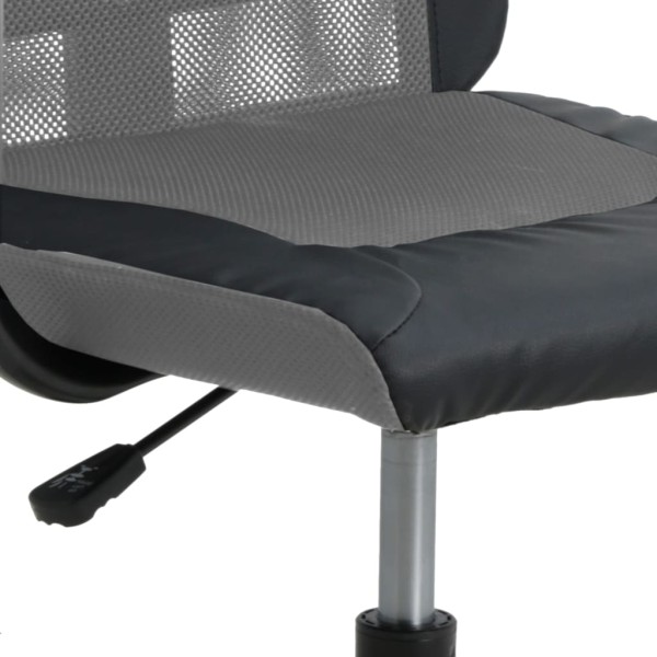 Silla de oficina tela de malla y cuero sintético gris y negro