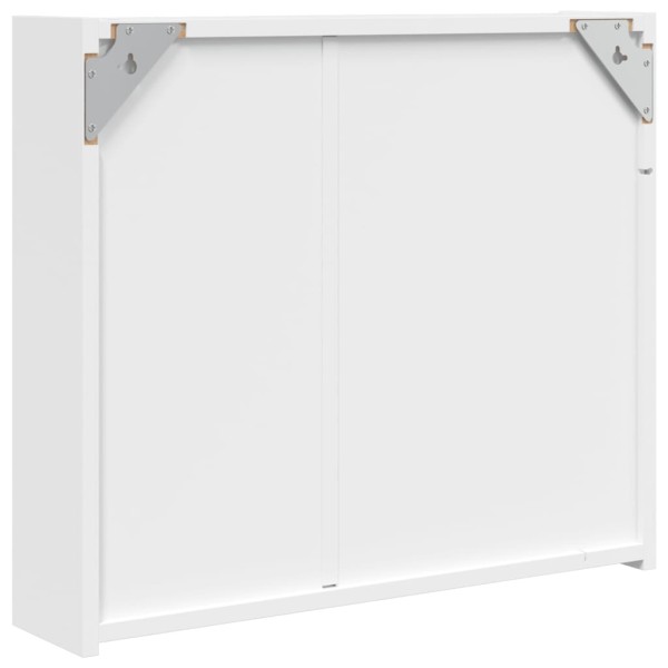 Mueble de baño con espejo y luz LED blanco 60x13x52 cm