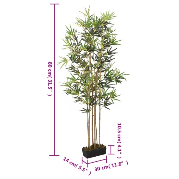 Árbol de bambú artificial con 368 hojas verde 80 cm