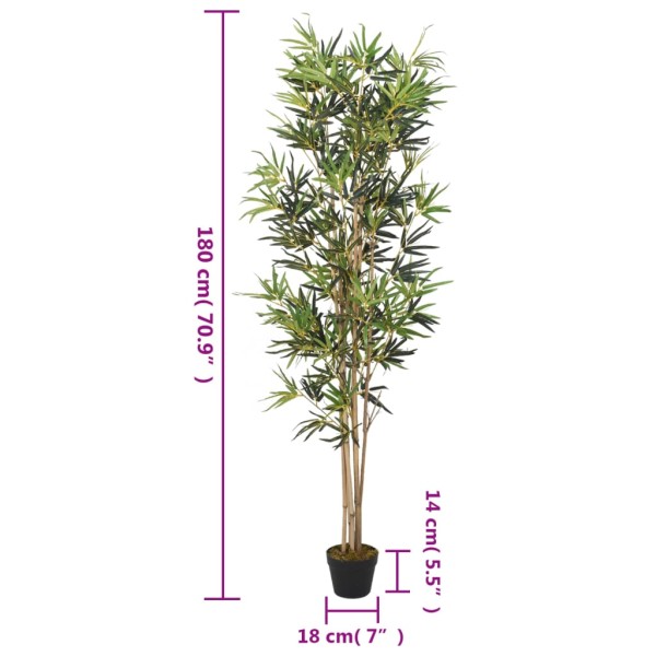 Árbol de bambú artificial con 1104 hojas verde 180 cm