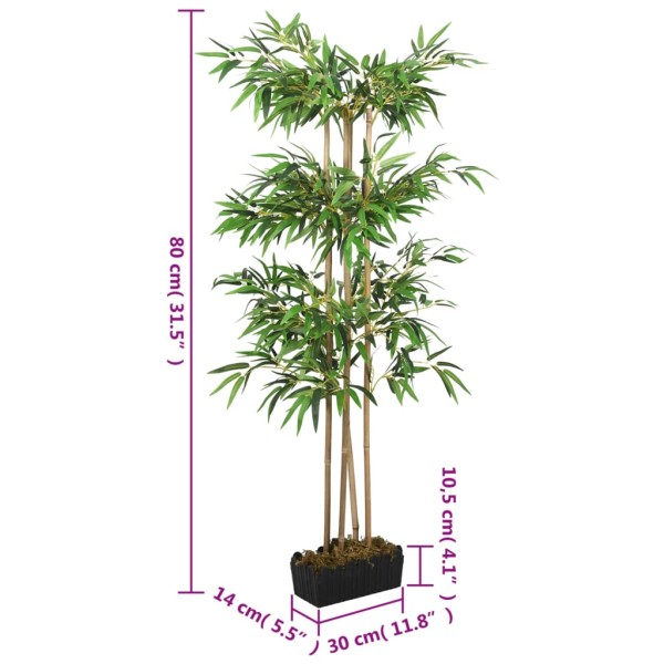 Árbol de bambú artificial con 380 hojas verde 80 cm