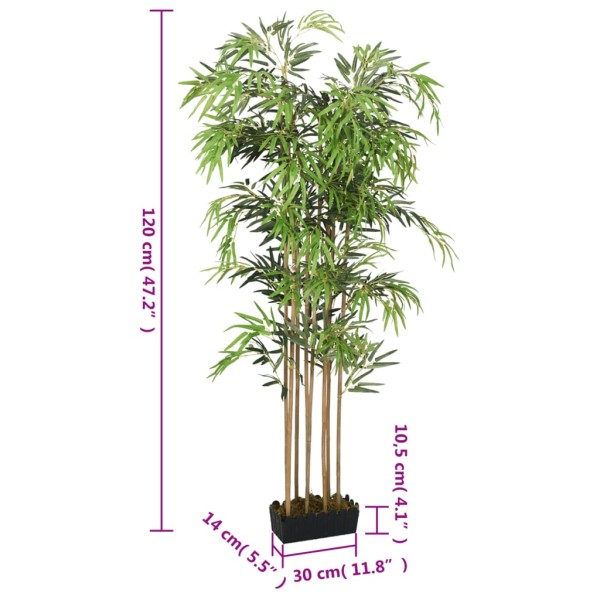 Árbol de bambú artificial con 730 hojas verde 120 cm