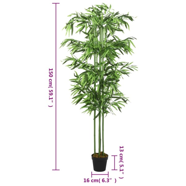 Árbol de bambú artificial con 576 hojas verde 150 cm