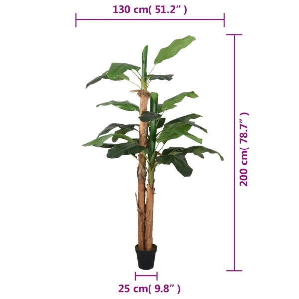 Árbol de plátano artificial 22 hojas verde 200 cm