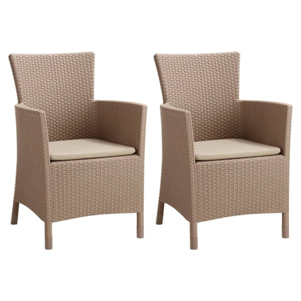 Allibert Silla de comedor de jardín 2 uds Iowa capuchino 215519