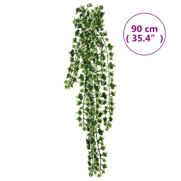 Plantas artificiales colgantes 12 uds verde y blanco 90 cm