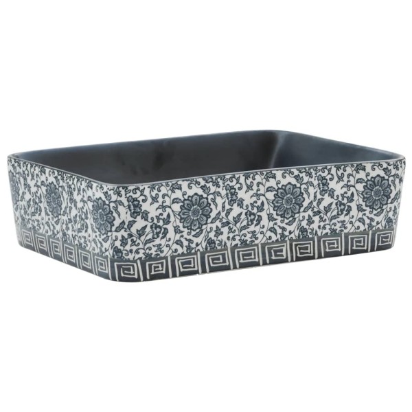 Lavabo de encimera rectangular cerámica negro azul 46x35,5x13cm