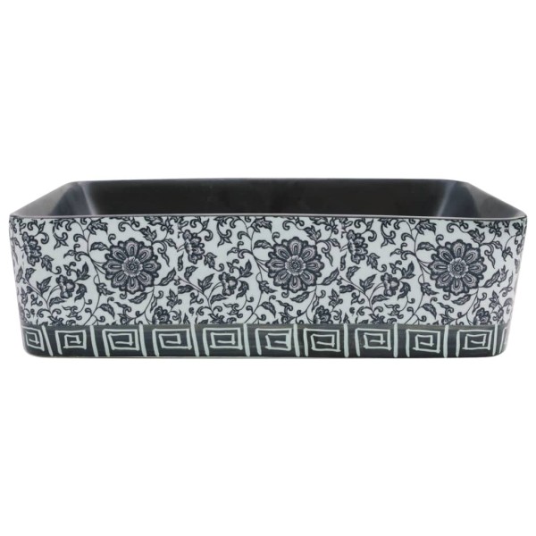 Lavabo de encimera rectangular cerámica negro azul 46x35,5x13cm