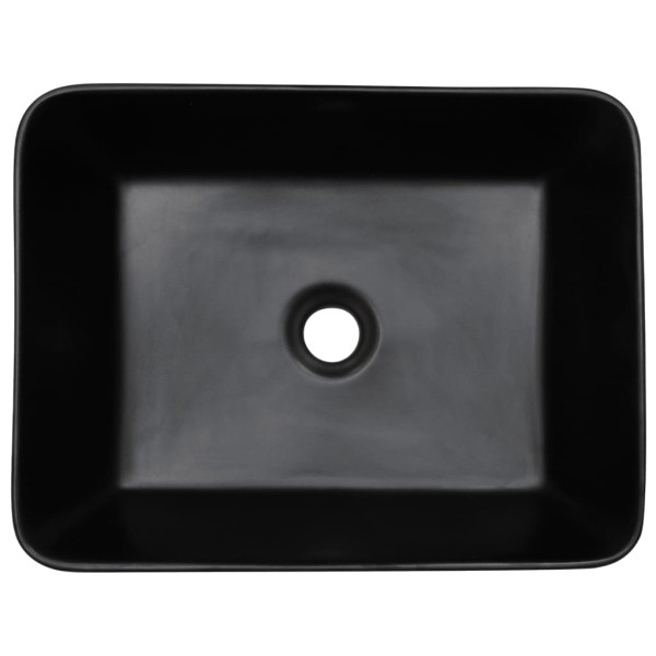 Lavabo de encimera rectangular cerámica negro azul 46x35,5x13cm