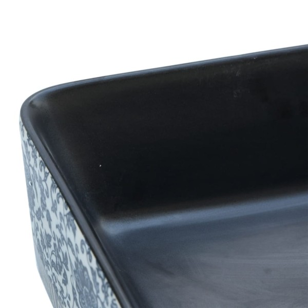 Lavabo de encimera rectangular cerámica negro azul 46x35,5x13cm