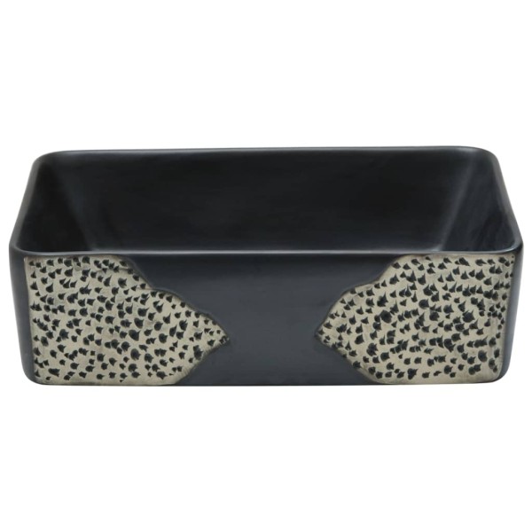 Lavabo sobre encimera rectangular cerámica negro 46x35,5x13 cm