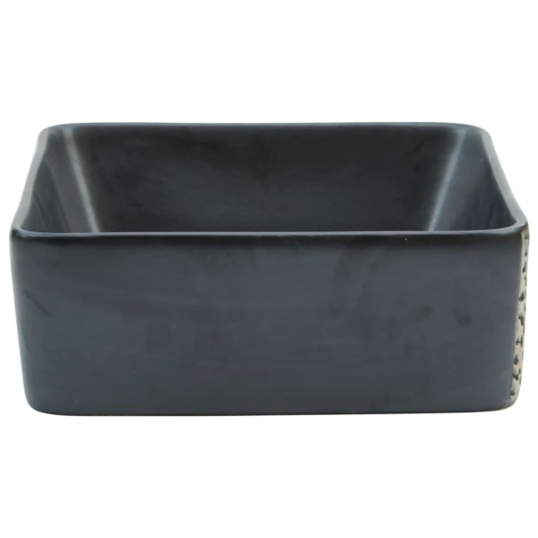 Lavabo sobre encimera rectangular cerámica negro 46x35,5x13 cm