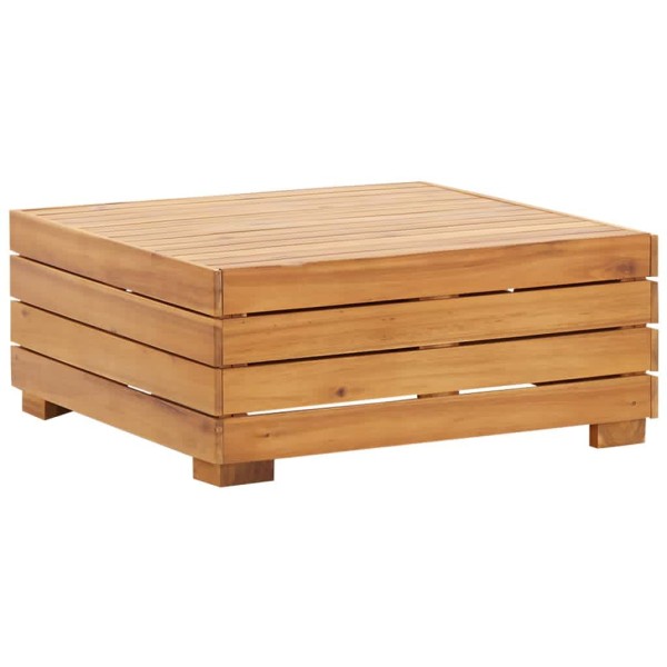 Set de mesa y reposapiés de jardín cojín madera maciza acacia