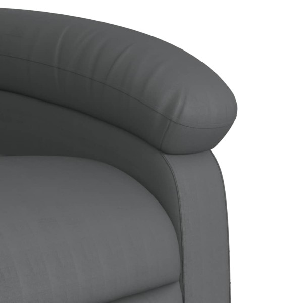 Sillón reclinable de cuero sintético gris