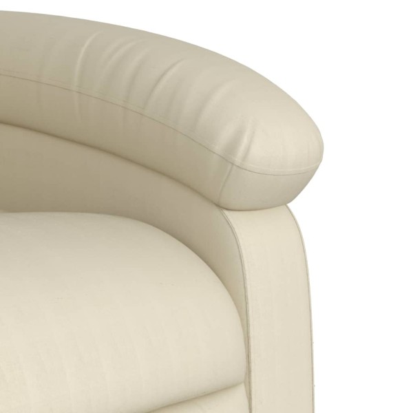 Sillón reclinable de cuero sintético crema