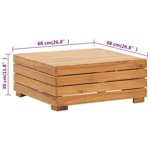 Set de mesa y reposapiés de jardín cojín madera maciza acacia