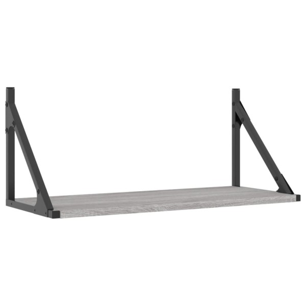 Estantes pared 2 uds madera ingeniería gris Sonoma 60x25x25,5cm