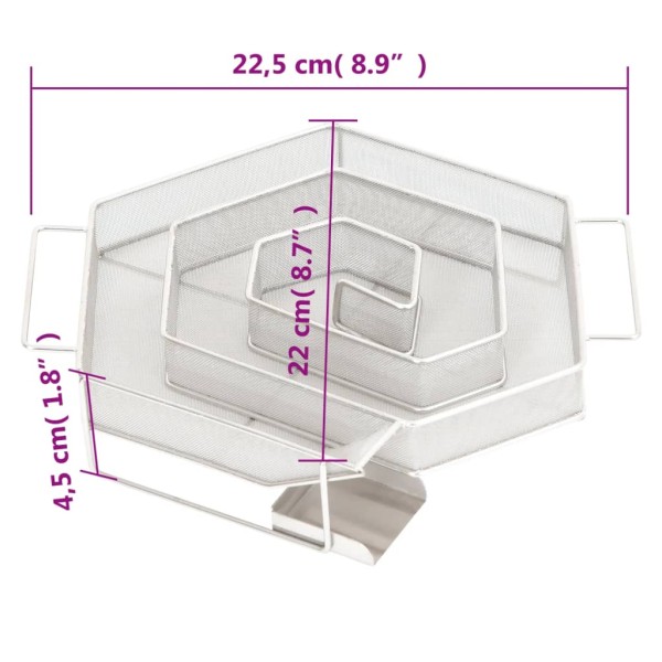 Generador de humo frío redondo 6 lados acero inoxidable 22,5 cm