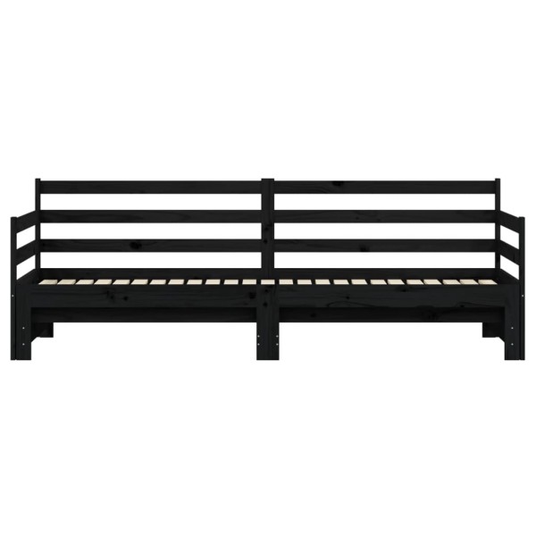 Sofá cama nido madera maciza de pino negro 90x200 cm